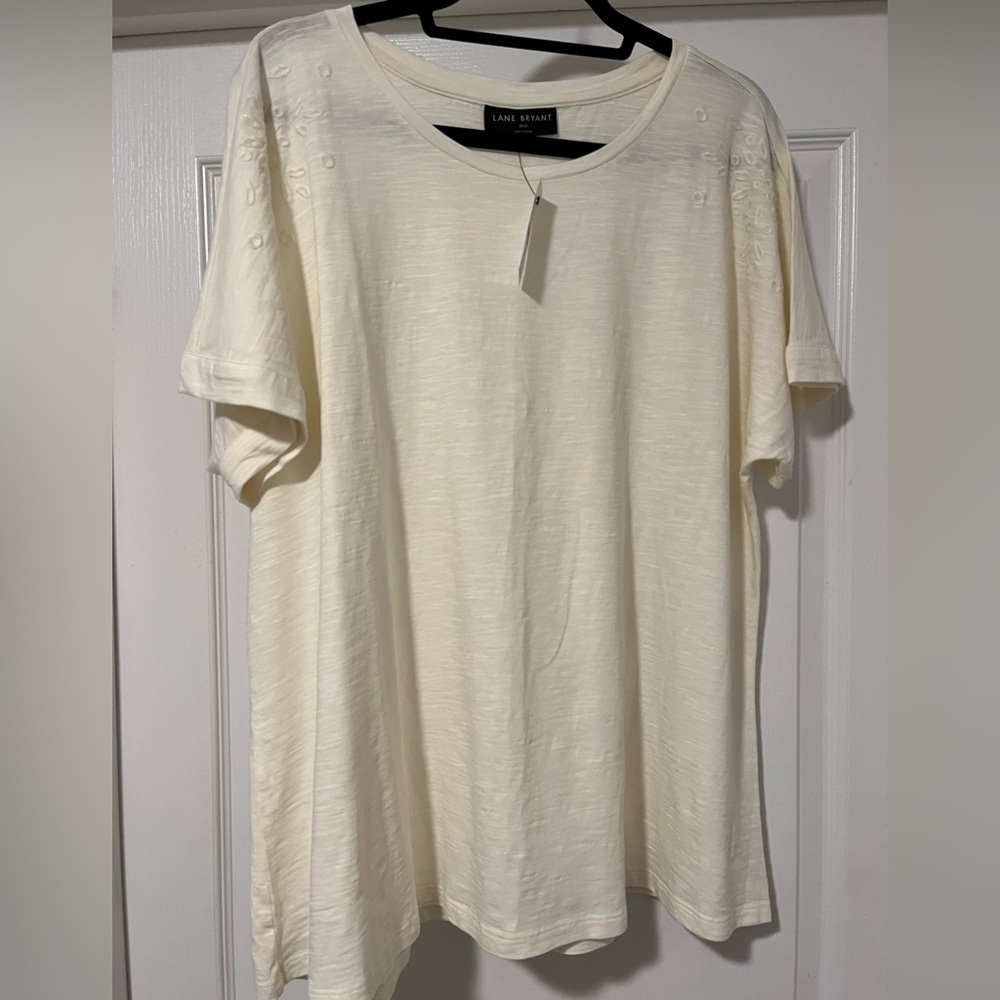 NWT Lane Bryant Cream Short Sleeve Tee
